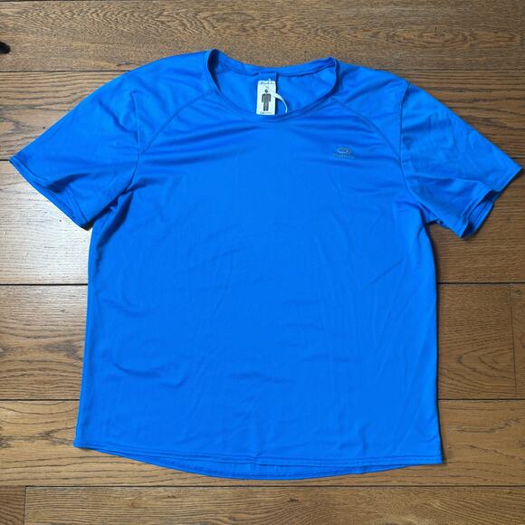 Kalenji Decathlon Creation Running Cycling Shirt Bright Blue Sport Tech Fabric - Picture 1 of 8